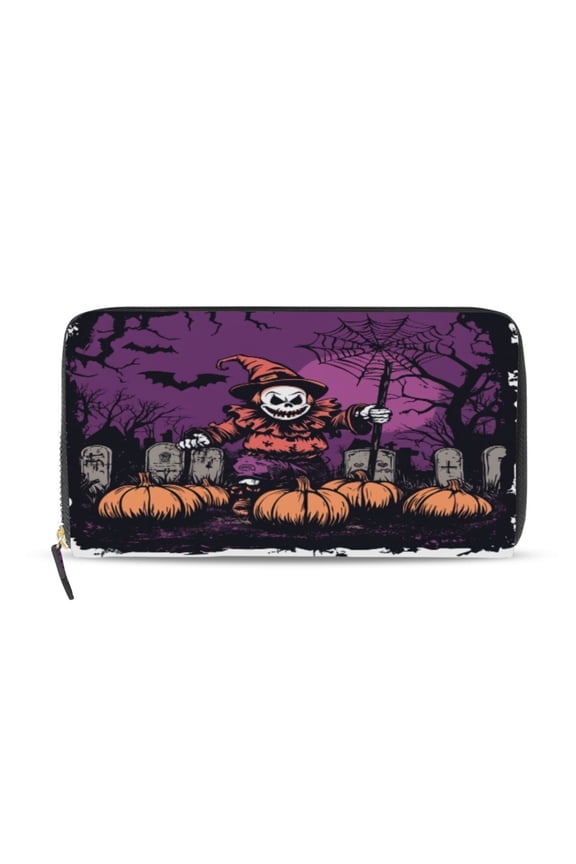 Halloween Clown Women's Leather Wallet Fashion Retro Multi Card Holder with Cell Phone Pocket Mothers Day Gifts