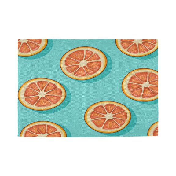 Qxltty Halved Orange Pattern Placemats Set of 1 Heat Resistant Non-Slip Place mat for Dining Table Washable Durable Polyester Woven Table Decorations