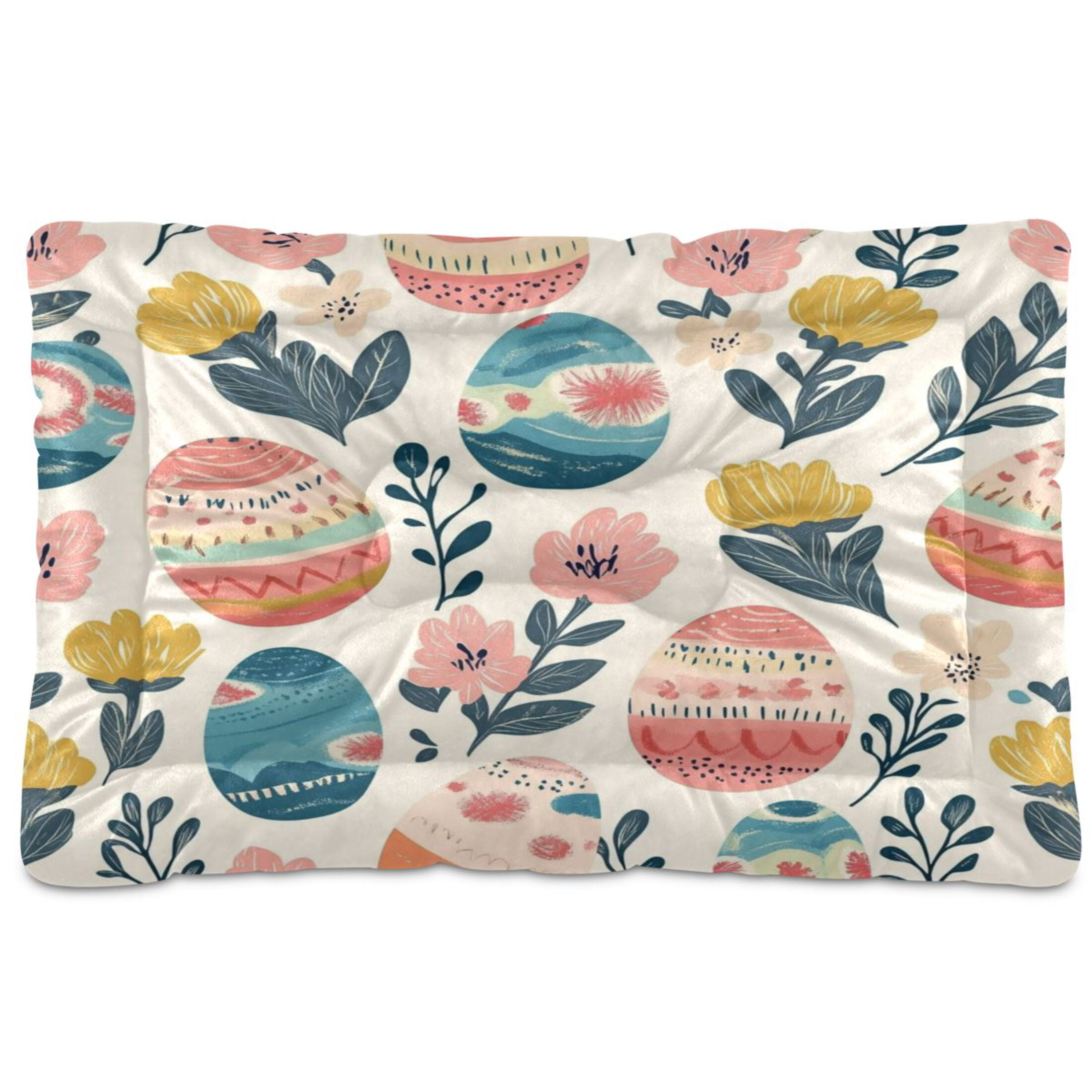 Qxltty Happy Easter Eggs Ped Pad Wear-resistant and Hard to Bite Through Sleeping Pad for Small Medium Large Dogs Winter Pet Bed 36×24in