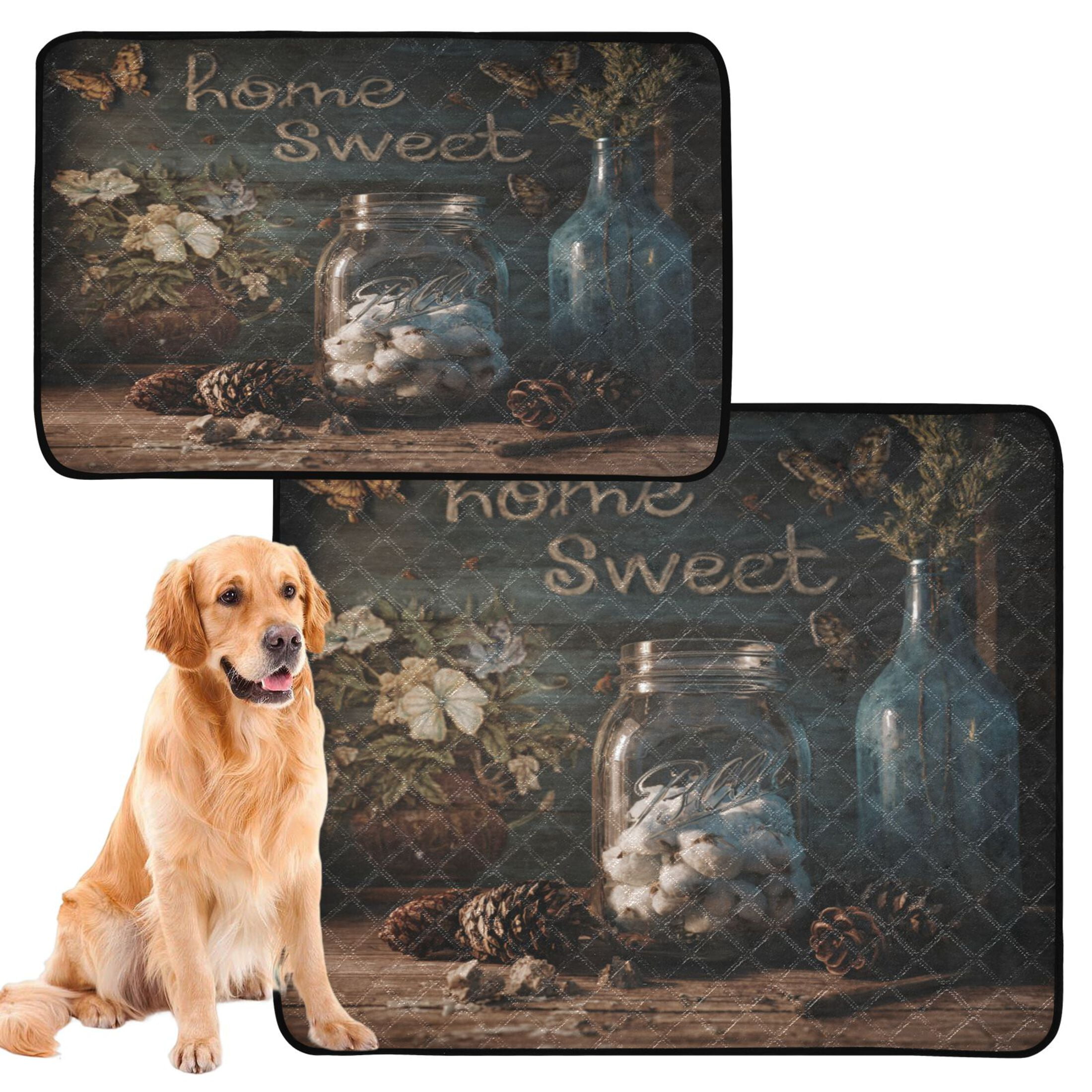 Qxltty Home Sweet Cat litter Pads Pet Set of 2 Diaper Mats Center Anti-leakage Layer Absorbent Soft and Comfortable