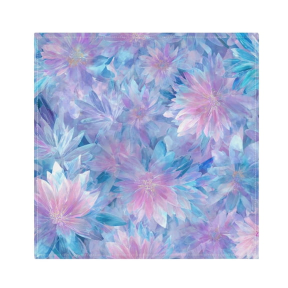 Qxltty Ice Flowers Napkins 20×20in Perfect for Parties Dinners Weddings Cocktail Housewarming Cloth Napkins Set of 6
