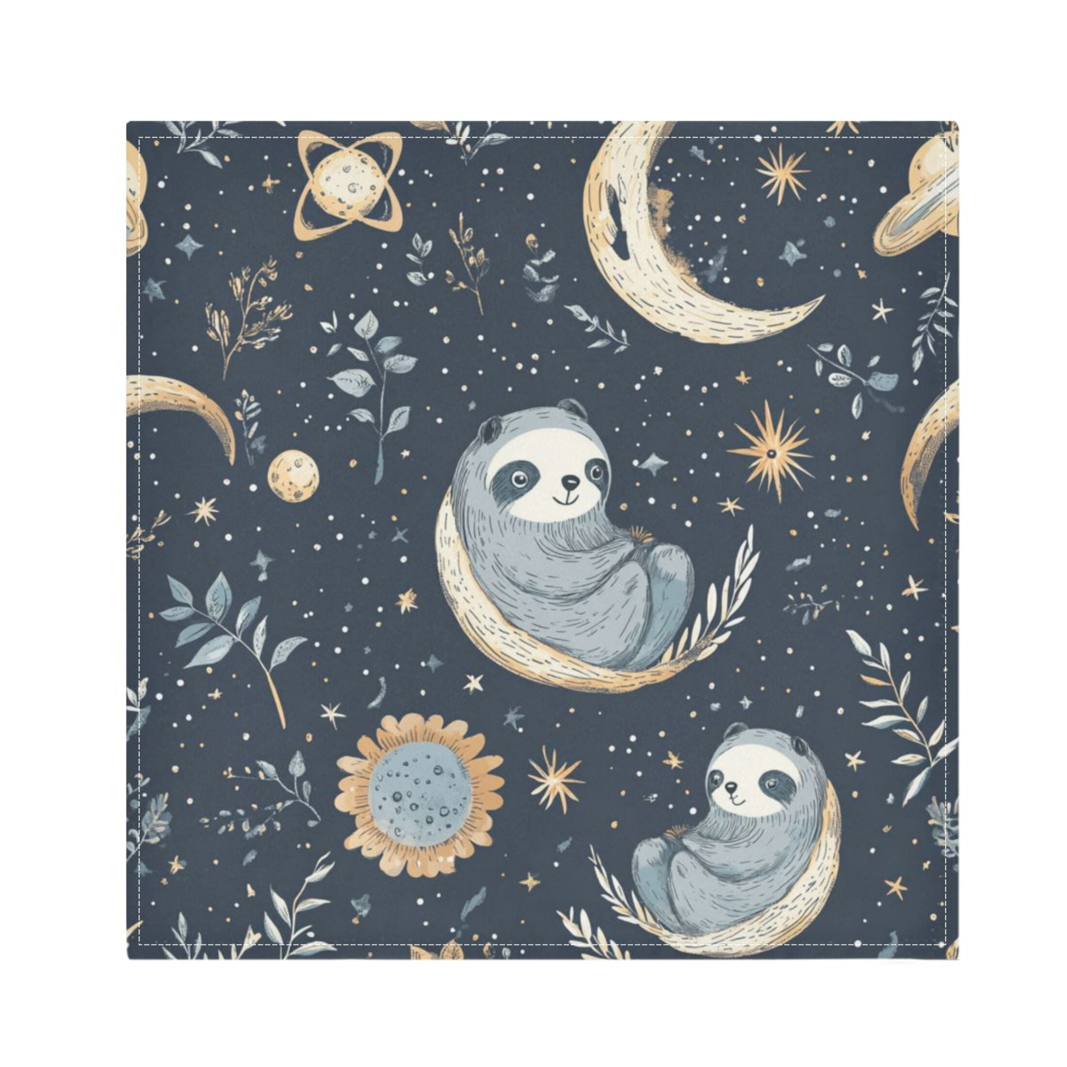 Qxltty Illustration Of Cute Sloth in Space Napkins 20×20in Perfect for ...