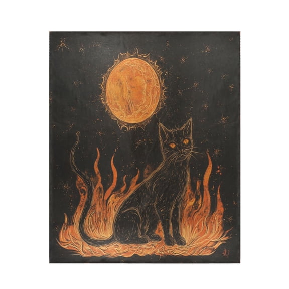 Qxltty Inferno Feline Illuminated Folio Soft Cozy Fluffy Blankets for Couch Sofa Chair Bed Camping Picnic Travel Lightweight Bed 5060inch