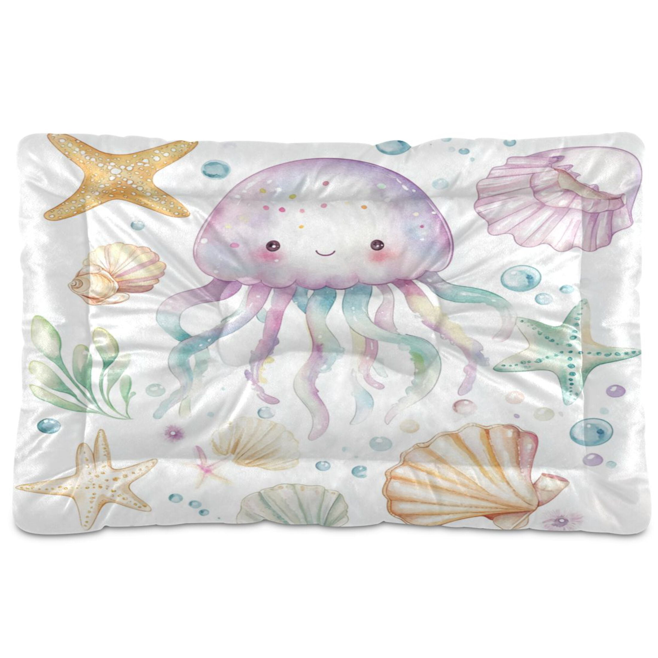 Qxltty Jellyfish Shell Figure Ped Pad Wear-resistant and Hard to Bite Through Sleeping Pad for Small Medium Large Dogs Winter Pet Bed 36×24in