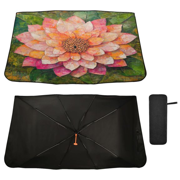 Qxltty King Flower Windshield Sun Shade Umbrella Protect Car from Sunrays and Heat Damage Keep Cool and Interior