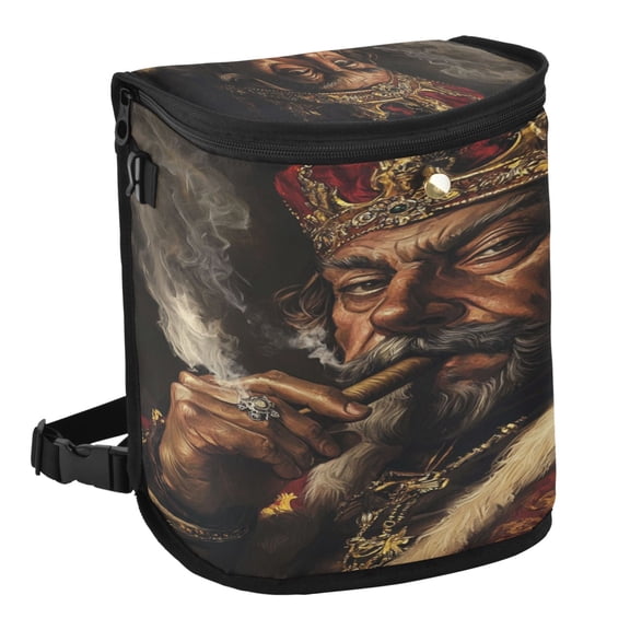 Qxltty Kings Smoking Cigars Car Trash Can with Lid Vehicle Backseat Hanging Leak Proof Storage Bin