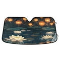 thumbnail image 1 of Qxltty Kong Ming Lanterns Lotus Pond Car Windshield Sunshades Foldable UV Rays Sun Visor Protector Keep Your Vehicle Cool 57×31.5in, 1 of 8