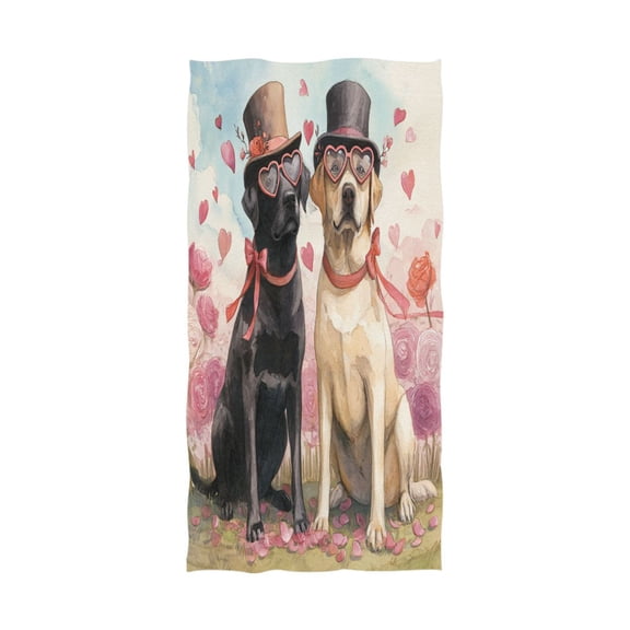 Qxltty Labrador Dogs Extra Large Bath Towel 32"x64" Super Soft Highly Absorbent Quick Dry Shower Towel for Hotel Bathroom Guest Spa Gym