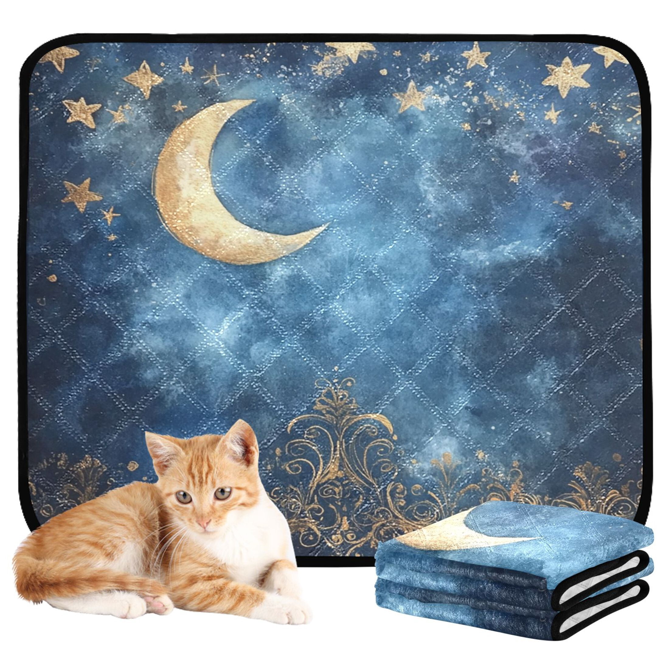 Qxltty Lacy Night Sky Cat litter Pads Pet Set of 3 Diaper Mats Center Anti-leakage Layer Absorbent Soft and Comfortable