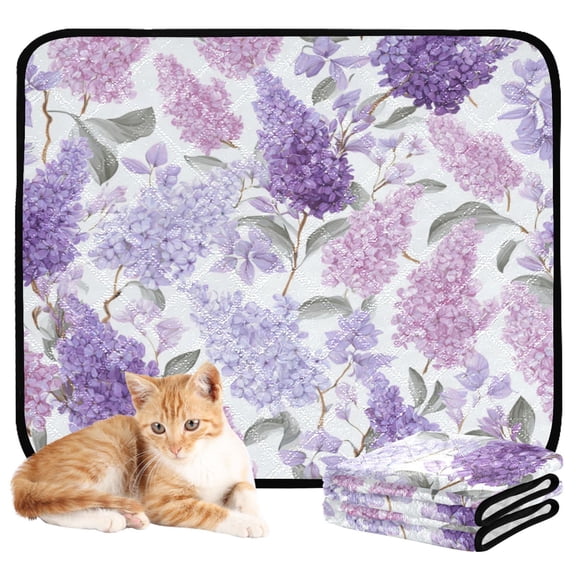 Qxltty Lavender Cat litter Pads Pet Set of 3 Diaper Mats Center Anti-leakage Layer Absorbent Soft and Comfortable