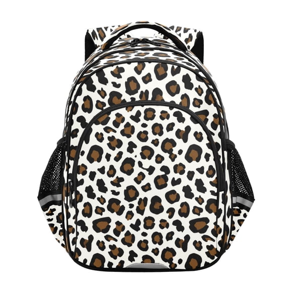 Qxltty Leopard Spots Backpack Lightweight Multi Pocket Daypack Reflective Bookbag with Adjustable Straps