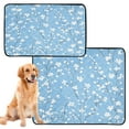 thumbnail image 1 of Qxltty Light Blue Background with White Floral Pattern Cat litter Pads Pet Set of 2 Diaper Mats Center Anti-leakage Layer Absorbent Soft and Comfortable, 1 of 7