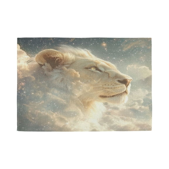 Qxltty Lion in The Clouds Pattern Placemats Set of 1 Heat Resistant Non-Slip Place mat for Dining Table Washable Durable Polyester Woven Table Decorations