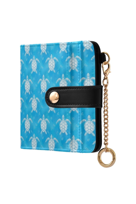 Little Turtle Ladies Wallet Rfid Slim Thin Compact Credit Card Women Wallet Zipper Coin Pocket and ID Window for Female Gifts
