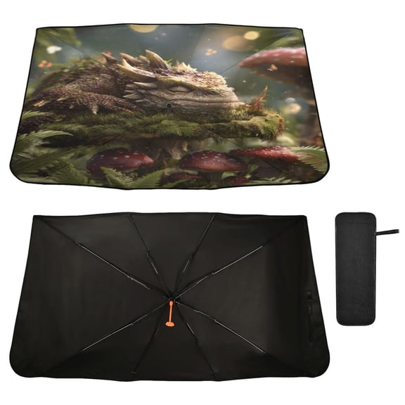 Qxltty Lizards Windshield Sun Shade Umbrella Protect Car from Sunrays and Heat Damage Keep Cool and Interior