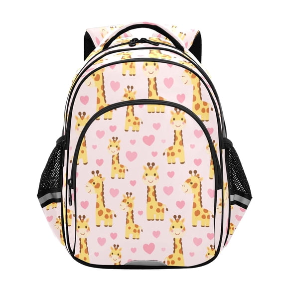 Qxltty Loving Giraffe Backpack Lightweight Multi Pocket Daypack Reflective Bookbag with Adjustable Straps