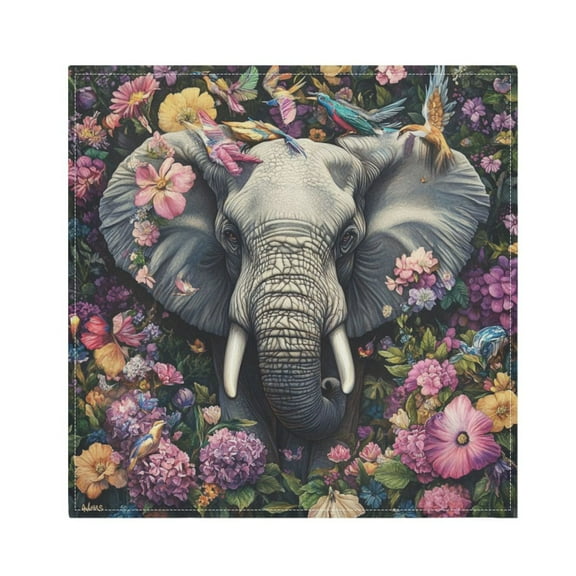 Qxltty Majestic Elephant Napkins 20×20in Perfect for Parties Dinners Weddings Cocktail Housewarming Cloth Napkins Set of 6