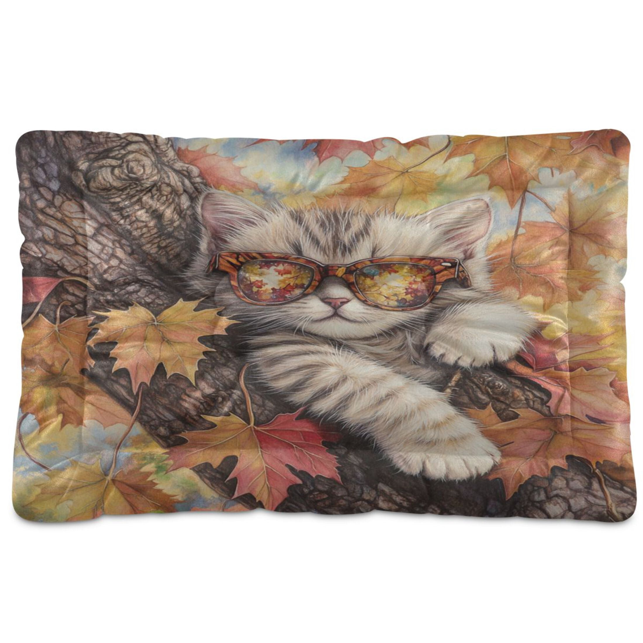 Qxltty Maple Leaf Cat Ped Pad Wear-resistant and Hard to Bite Through Sleeping Pad for Small Medium Large Dogs Winter Pet Bed 36×24in