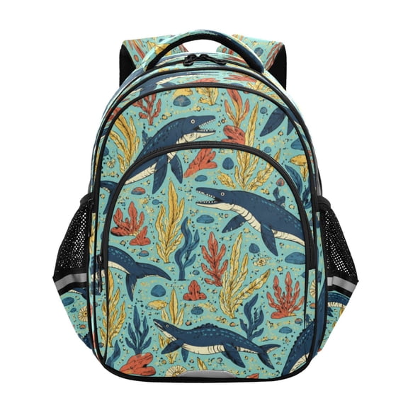Qxltty Marine Beasts Backpack Lightweight Multi Pocket Daypack Reflective Bookbag with Adjustable Straps