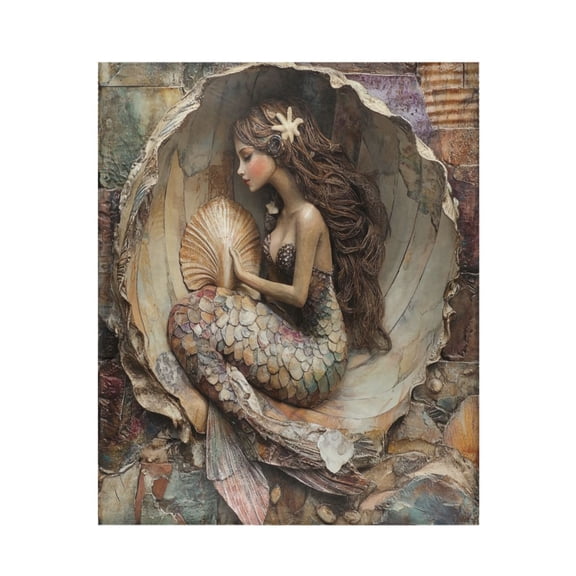 Qxltty Mermaid Inside The Shell Soft Cozy Fluffy Blankets for Couch Sofa Chair Bed Camping Picnic Travel Lightweight Bed 5060inch
