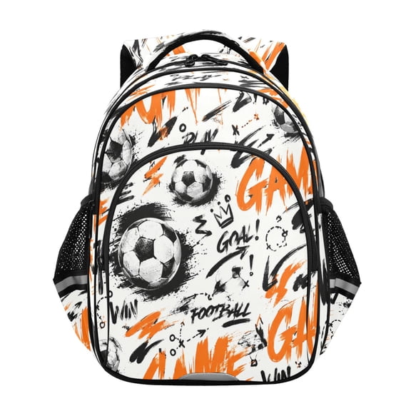 Qxltty Messy Soccer Backpack Lightweight Multi Pocket Daypack Reflective Bookbag with Adjustable Straps