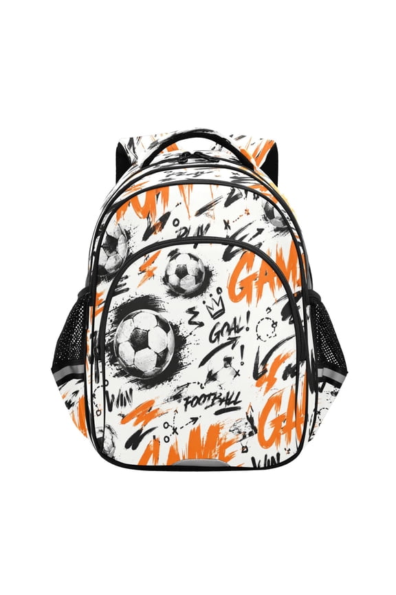 Messy Soccer Backpack Lightweight Multi Pocket Daypack Reflective Bookbag with Adjustable Straps