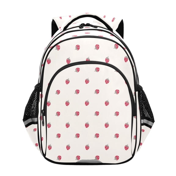 Qxltty Mini Strawberries Backpack Lightweight Multi Pocket Daypack Reflective Bookbag with Adjustable Straps