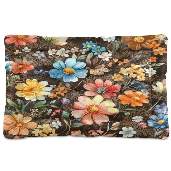 Qxltty Moebius Flowers Pattern Ped Pad Wear-resistant and Hard to Bite Through Sleeping Pad for Small Medium Large Dogs Winter Pet Bed 24×18in