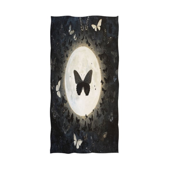 Qxltty Moonlight Butterfly Extra Large Bath Towel 32"x64" Super Soft Highly Absorbent Quick Dry Shower Towel for Hotel Bathroom Guest Spa Gym