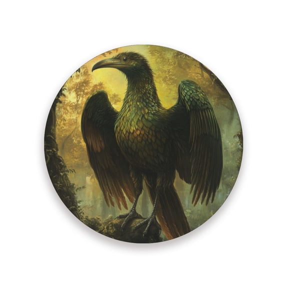 Qxltty One Pcs Drink Coasters Ancient Giant Eagle Ceramic Round Coaster Absorbent Suitable for Kinds of Cups Coffee Table