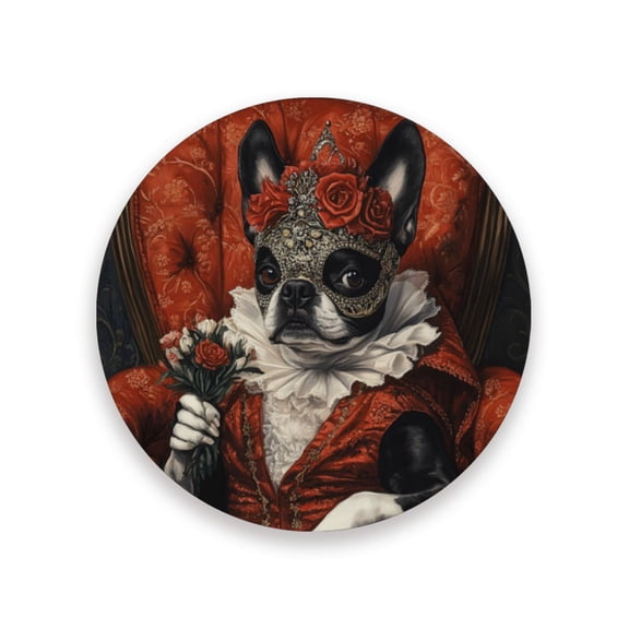 Qxltty One Pcs Drink Coasters Jazz Pitbull Ceramic Round Coaster Absorbent Suitable for Kinds of Cups Coffee Table