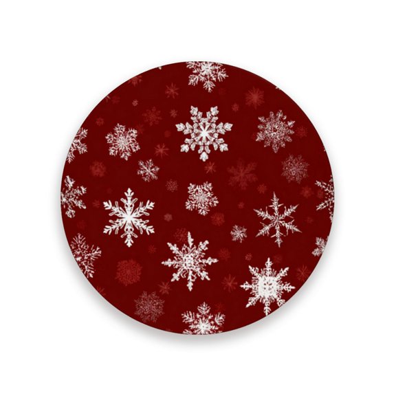 Qxltty One Pcs Drink Coasters Snowflake Pattern Ceramic Round Coaster Absorbent Suitable for Kinds of Cups Coffee Table