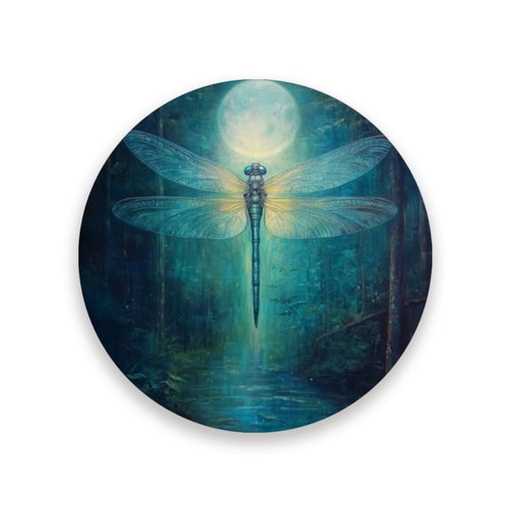 Qxltty One Pcs Drink Coasters Tranquility Dragonfly Ceramic Round Coaster Absorbent Suitable for Kinds of Cups Coffee Table