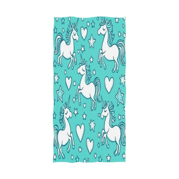 Qxltty A Pattern with Cute Cartoon Unicorns Extra Large Bath Towel 32"x64" Super Soft Highly Absorbent Quick Dry Shower Towel for Hotel Bathroom Guest Spa Gym