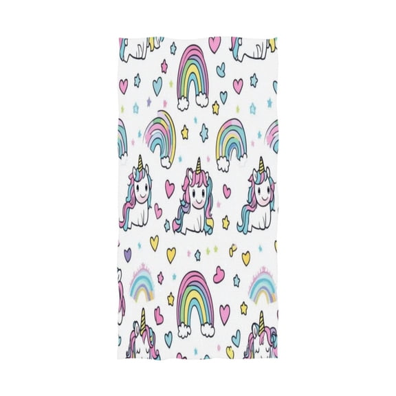 Qxltty Pattern with Cute Unicorns and Rainbows Extra Large Bath Towel 32"x64" Super Soft Highly Absorbent Quick Dry Shower Towel for Hotel Bathroom Guest Spa Gym