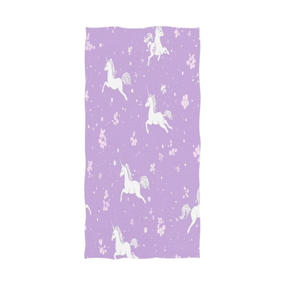 Qxltty Pattern with Flying Unicorns and Flowers Extra Large Bath Towel 32"x64" Super Soft Highly Absorbent Quick Dry Shower Towel for Hotel Bathroom Guest Spa Gym