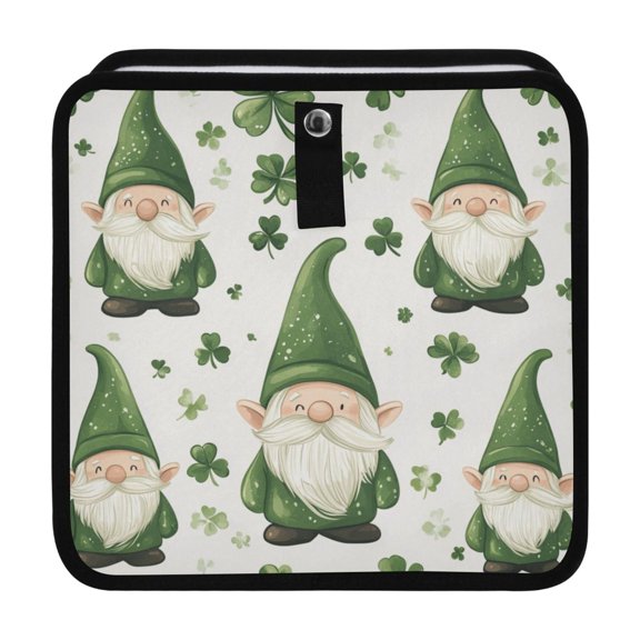 Qxltty Pattern Of Dwarf in Green Hat Car Dumpster Collapsible Rear Seat Suspension Trash for Front Seat Center Console in Vehicle