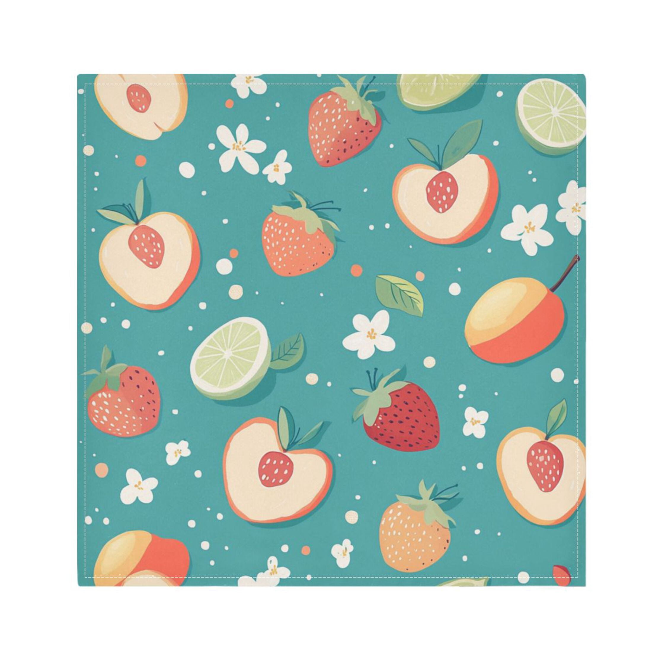 Patterned Napkins Qxltty Peaches and Strawberries in A Repeating Pattern Napkins 20Γ20in ...