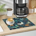 thumbnail image 1 of Qxltty Peacock Butterfly Leather Drying Mat for Kitchen Countertops Coffee Mats Hide Stain Quickly Absorbs Water Tableware Decor, 1 of 6