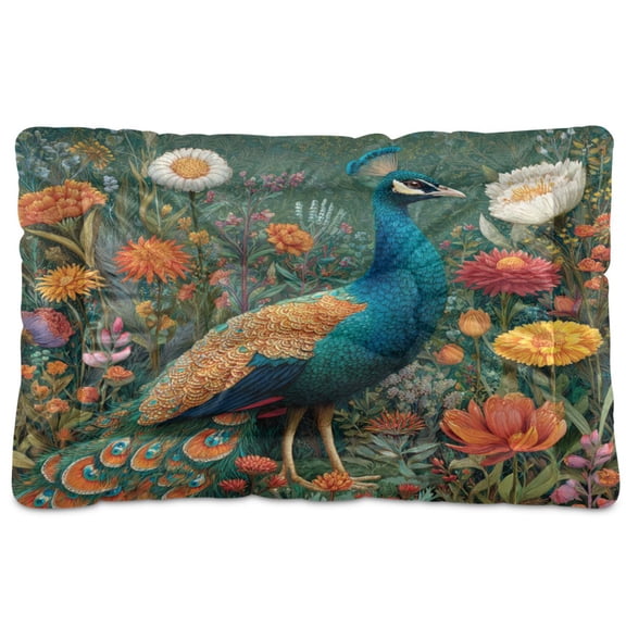 Qxltty Peacock Ped Pad Wear-resistant and Hard to Bite Through Sleeping Pad for Small Medium Large Dogs Winter Pet Bed 24×18in