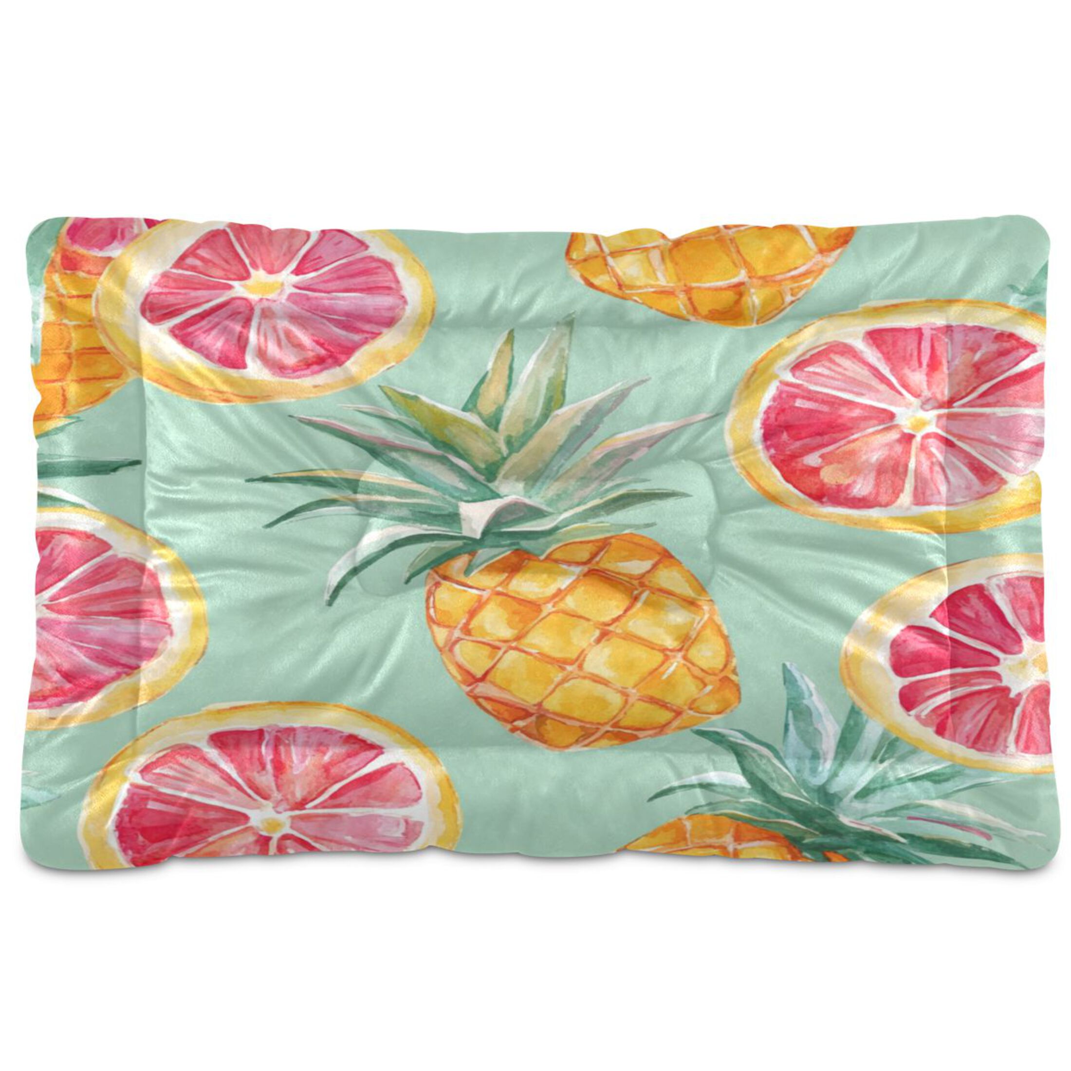 Qxltty Pineapple Blood Orange Ped Pad Wear-resistant and Hard to Bite Through Sleeping Pad for Small Medium Large Dogs Winter Pet Bed 36×24in