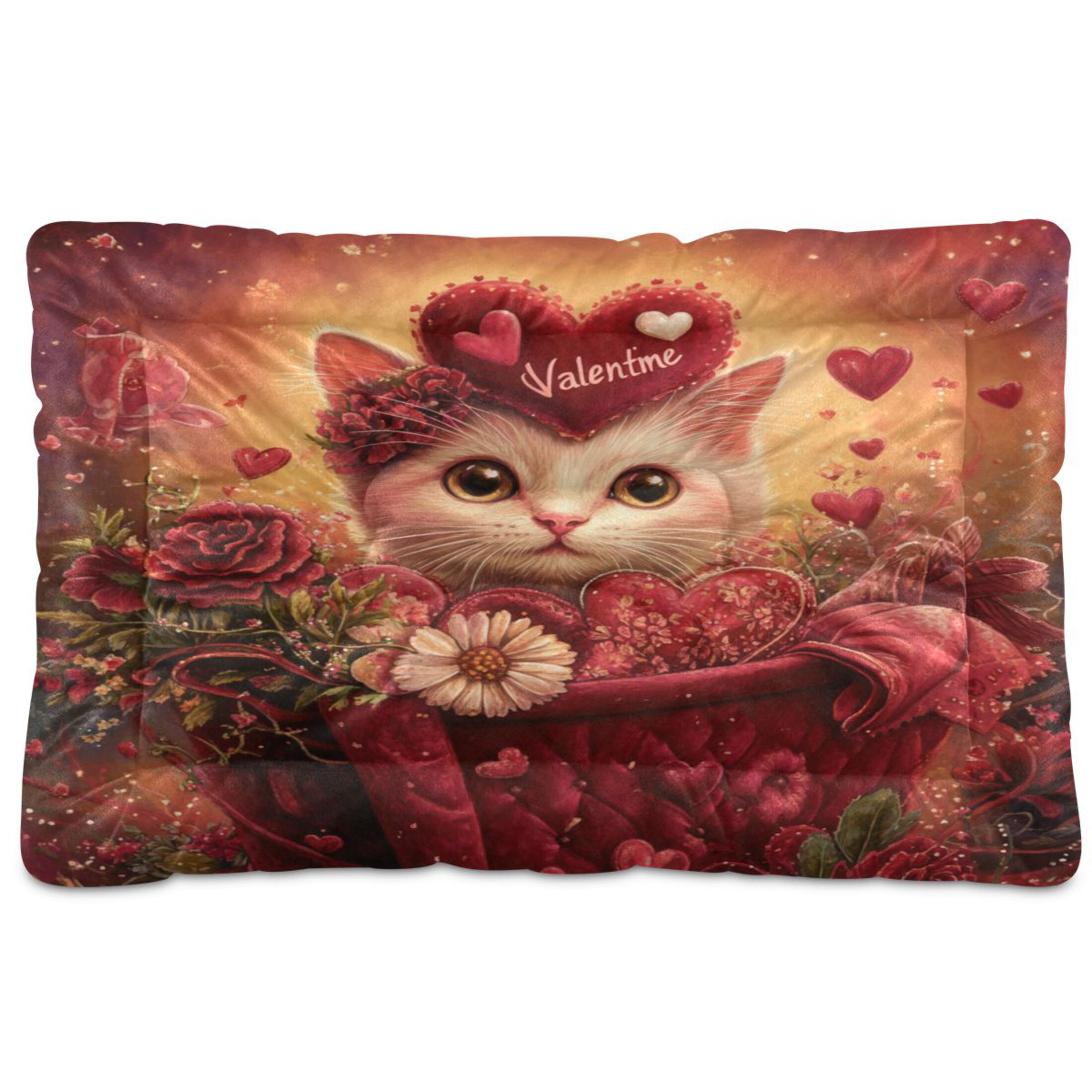 Qxltty Pink Basket Cat Ped Pad Wear-resistant and Hard to Bite Through Sleeping Pad for Small Medium Large Dogs Winter Pet Bed 36×24in