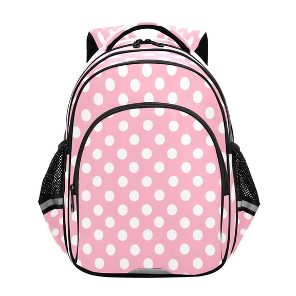 Qxltty Pink Dot Backpack Lightweight Multi Pocket Daypack Reflective Bookbag with Adjustable Straps
