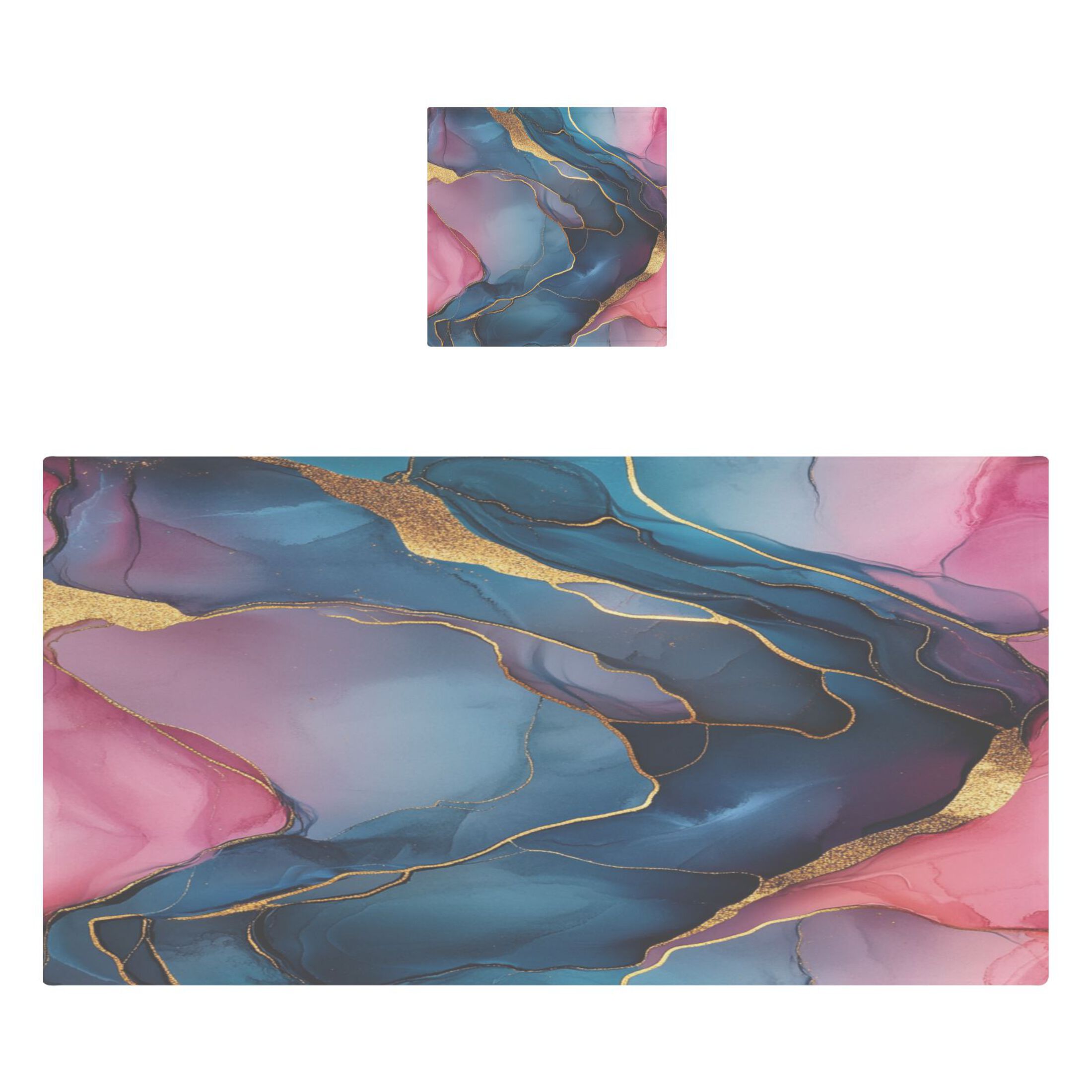 Qxltty Pink Gilt Marble Bath and Hand Towel Set 100% Cotton Towels for Bathroom Soft Durable and Absorbent
