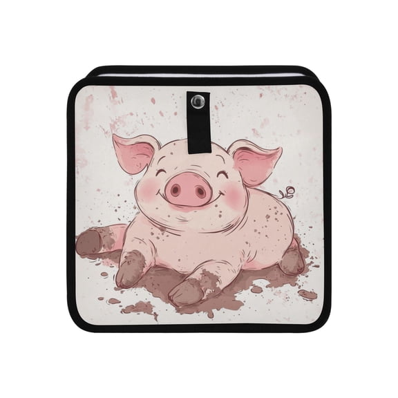 Qxltty Pink Pig Car Dumpster Collapsible Rear Seat Suspension Trash for Front Seat Center Console in Vehicle