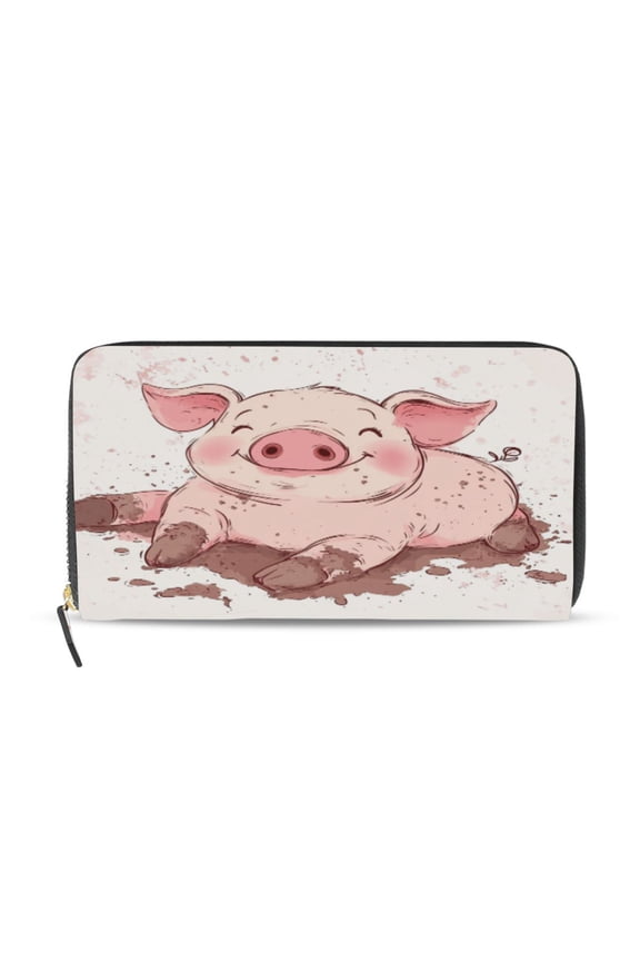 Pink Pig Women's Leather Wallet Fashion Retro Multi Card Holder with Cell Phone Pocket Mothers Day Gifts