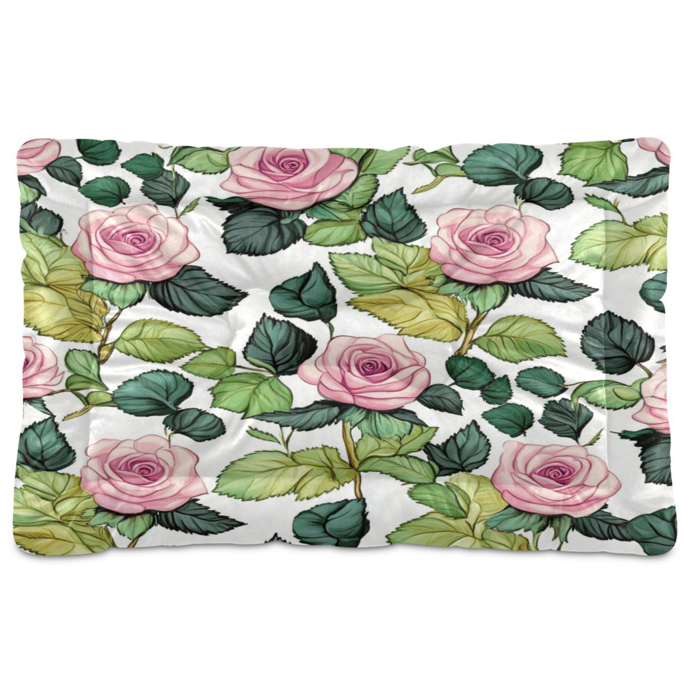 Qxltty Pink Rose Ped Pad Wear-resistant and Hard to Bite Through Sleeping Pad for Small Medium Large Dogs Winter Pet Bed 36×24in