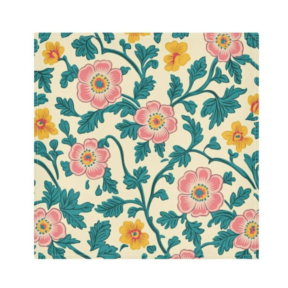 Qxltty Pink and Turquoise Flowers Napkins 20×20in Perfect for Parties Dinners Weddings Cocktail Housewarming Cloth Napkins Set of 6