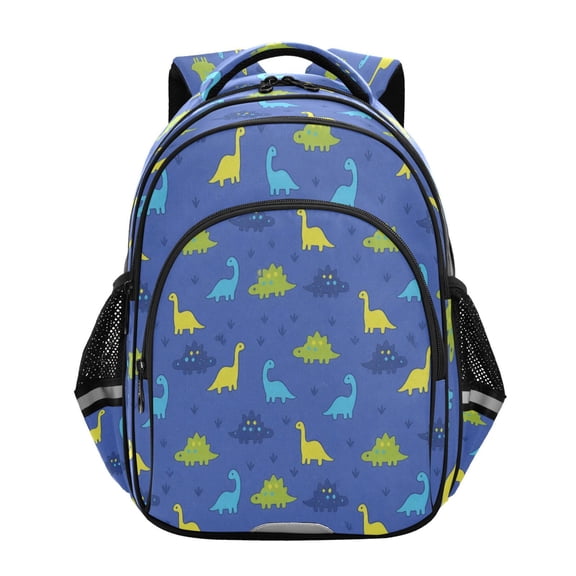 Qxltty Playful Dinosaurs Backpack Lightweight Multi Pocket Daypack Reflective Bookbag with Adjustable Straps