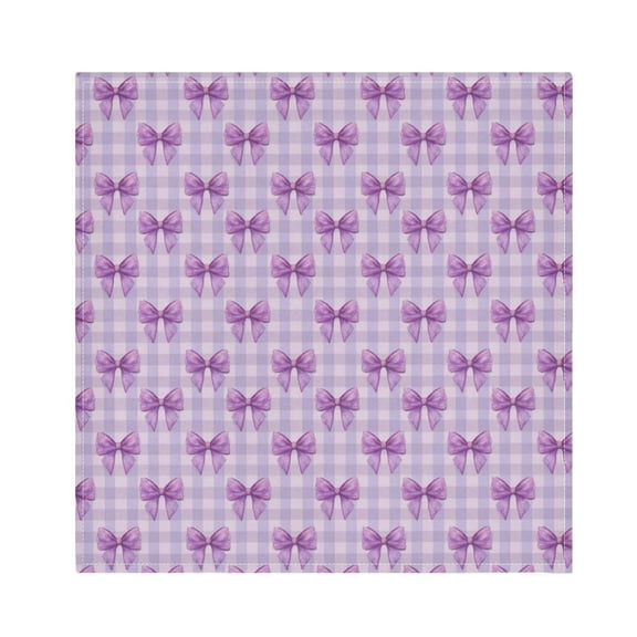Qxltty Purple Bow Napkins 20×20in Perfect for Parties Dinners Weddings Cocktail Housewarming Cloth Napkins Set of 1
